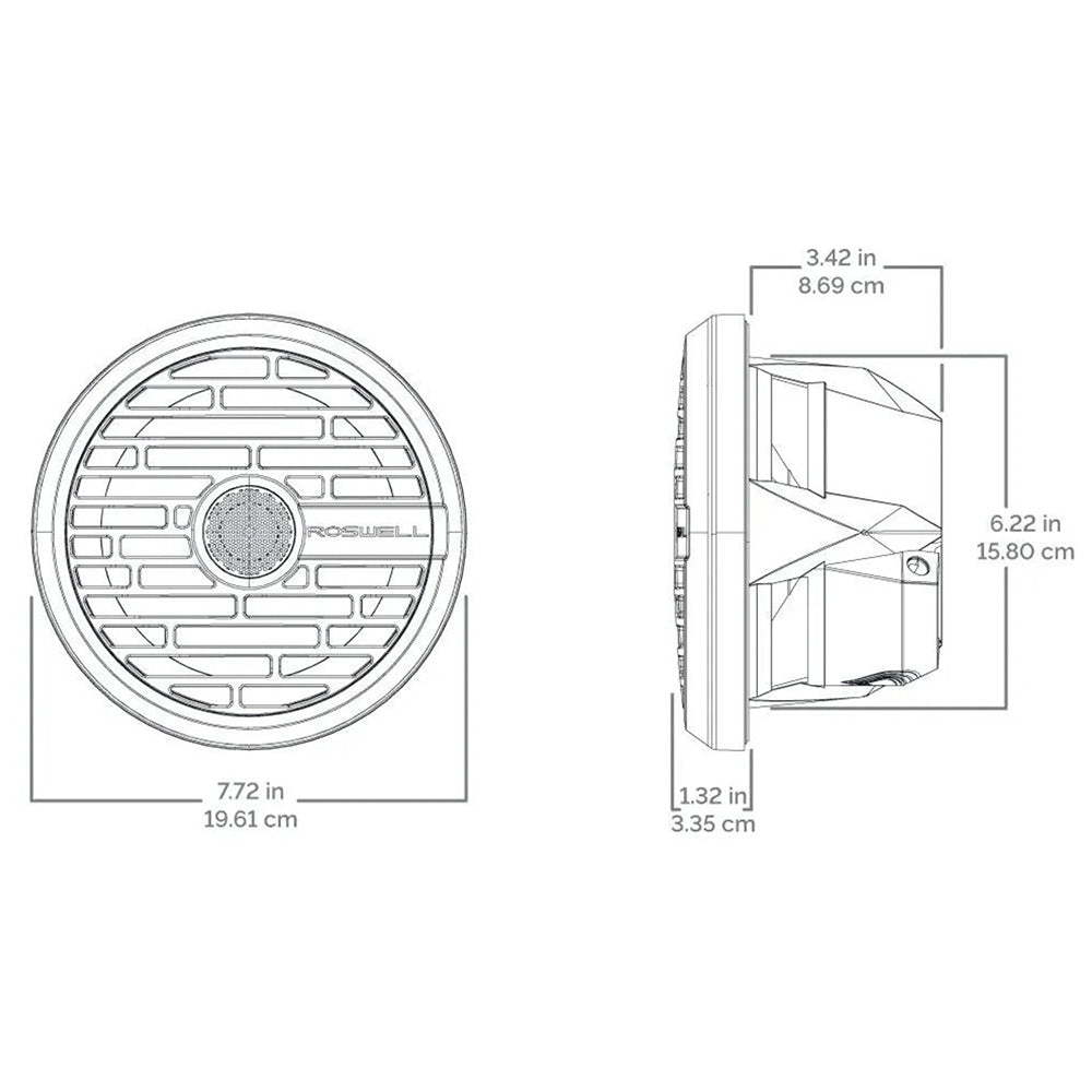 Roswell R1 7.7 Marine Speakers - White - 90W RMS  180W Peak Power [C920-21140]