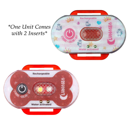 Tri-Water Marine | Lunasea Child/Pet Safety Water Activated Strobe Light - Red Case, Blue Attention Light [LLB-63RB-E0-01]