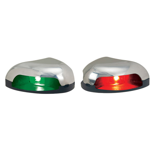 Tri-Water Marine | Perko Red/Green Horizontal Mount Side Light - Pair - Stainless Steel [0626DP0STS]