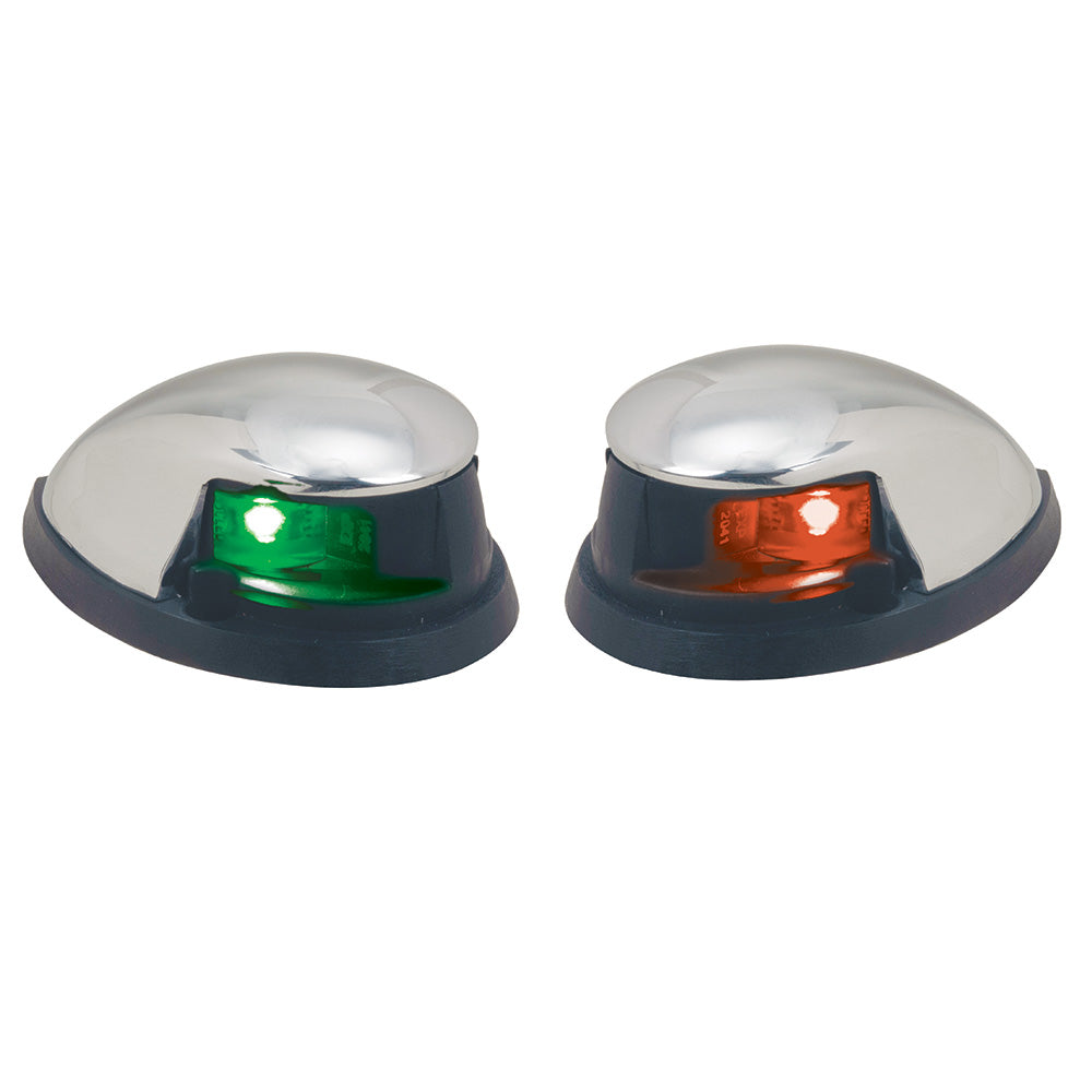 Tri-Water Marine | Perko Red/Green Horizontal Mount Side Lights - Pair - Chrome Plated Zinc [0648DP0CHR]