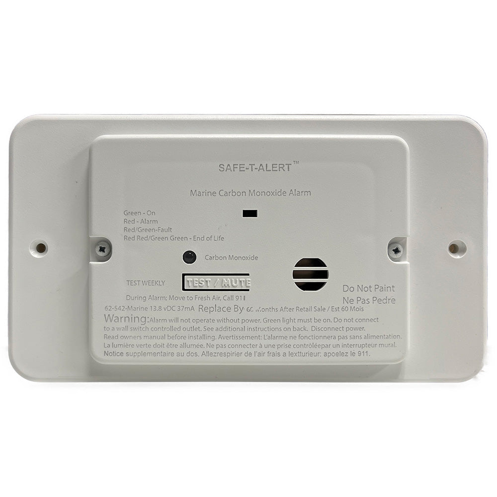 Tri-Water Marine | Safe-T-Alert 62 Series Marine Carbon Monoxide - Flush Mount - White - 12V w/Trim Ring [62-542-TR-WT-M]