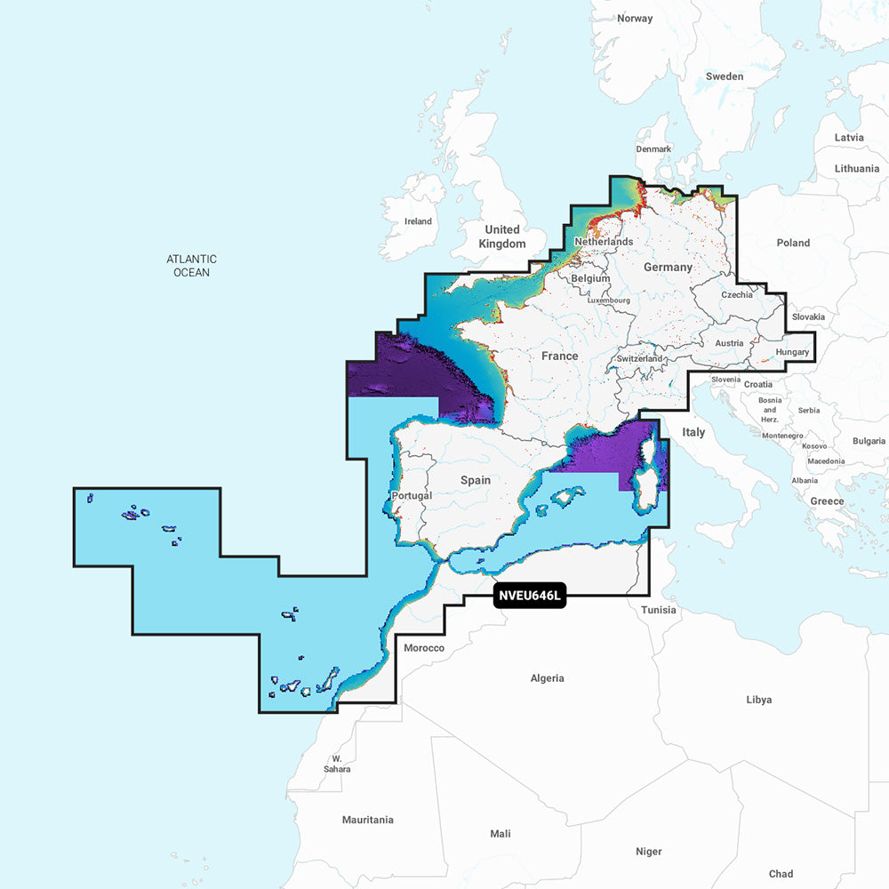 Tri-Water Marine | Garmin Navionics Vision+ NVEU646L Europe, Central West [010-C1275-00]