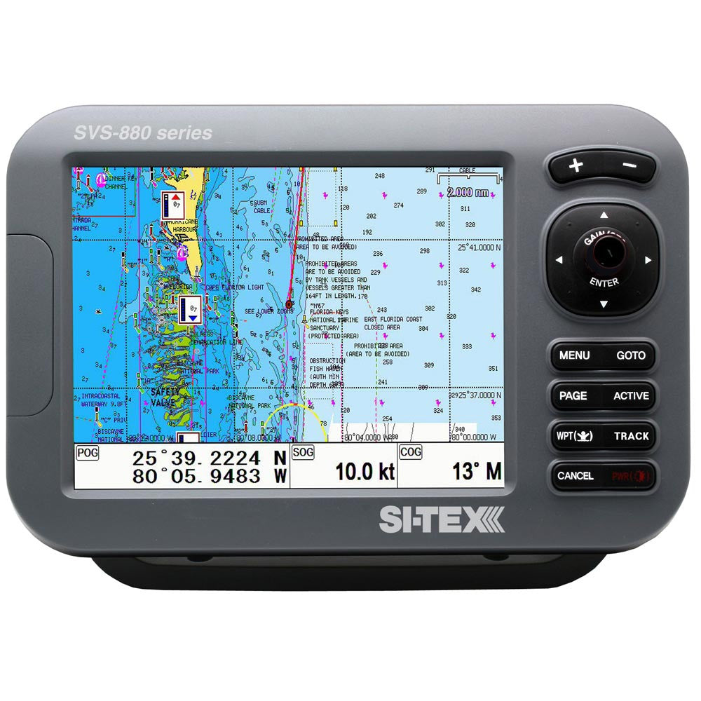 Tri-Water Marine | SI-TEX GPS Chart-Dual Frequency 600W Sonar System - 8 Color LCD w/Internal GPS Antenna C-MAP 4D Card [SVS-880CF+]