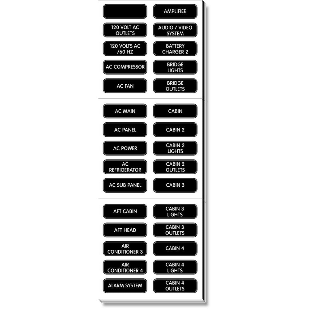 Tri-Water Marine | Blue Sea 8067 AC Panel Extended 120 Label Set [8067]