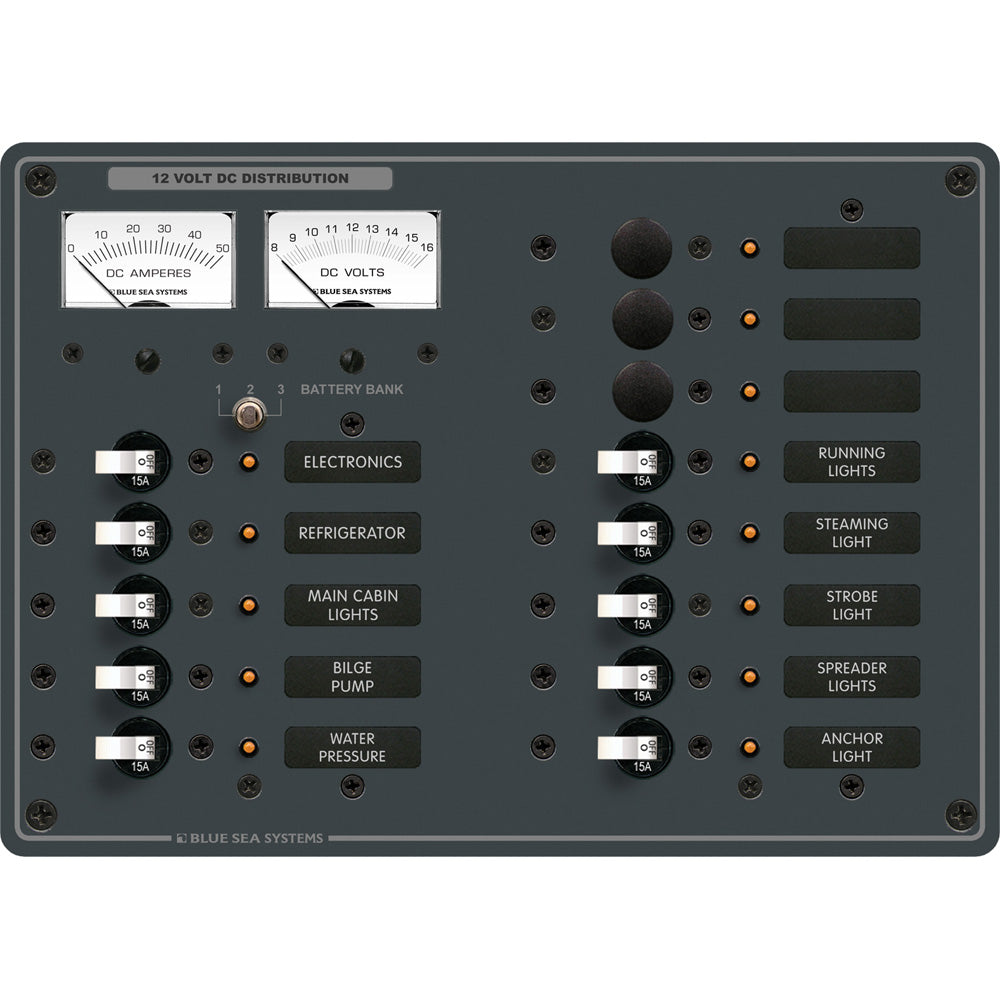 Tri-Water Marine | Blue Sea 8068 DC 13 Position Toggle Branch Circuit Breaker Panel - White Switches [8068]