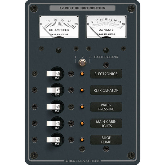 Tri-Water Marine | Blue Sea 8081 DC 5 Position Toggle Branch Circuit Breaker Panel - White Switches [8081]