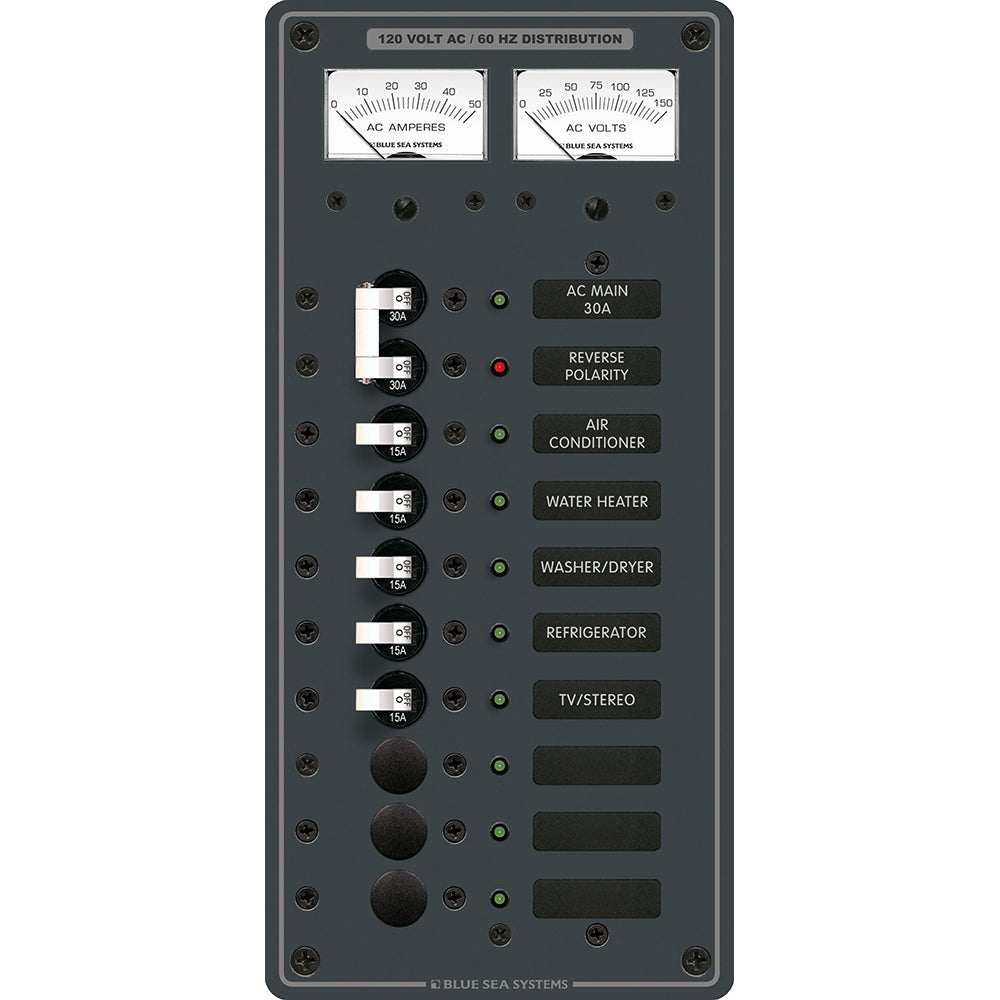 Tri-Water Marine | Blue Sea 8074 AC Main +8 Positions Toggle Circuit Breaker Panel - White Switches [8074]