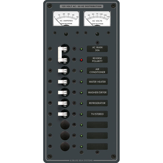 Tri-Water Marine | Blue Sea 8074 AC Main +8 Positions Toggle Circuit Breaker Panel - White Switches [8074]