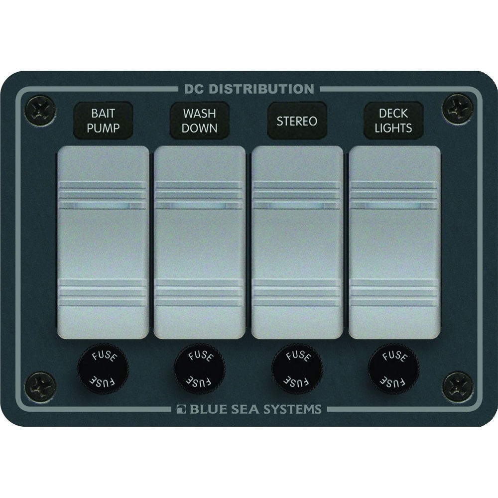 Tri-Water Marine | Blue Sea 8262 Waterproof Panel 4 Position - Slate Grey [8262]