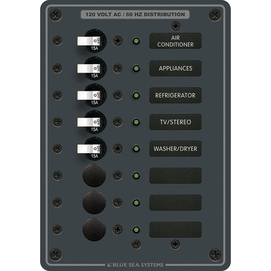 Tri-Water Marine | Blue Sea 8059 AC 8 Position Toggle Circuit Breaker Panel [8059]