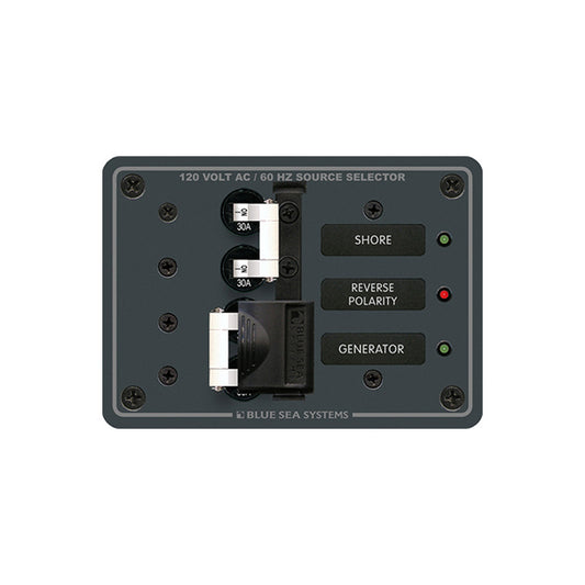 Tri-Water Marine | Blue Sea 8032 AC Toggle Source Selector 120V AC - 30AMP - White Switches [8032]