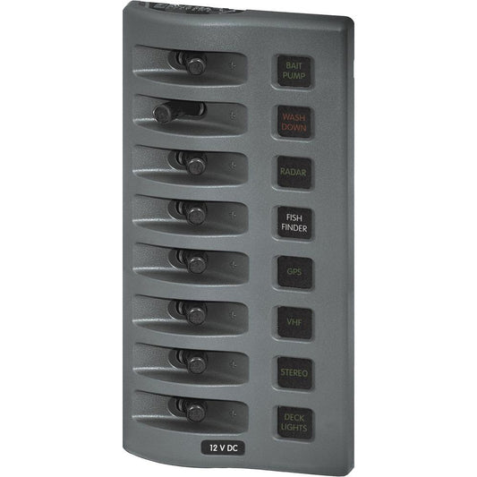 Tri-Water Marine | Blue Sea 4308 WeatherDeck Water Resistant Fuse Panel - 8 Position - Grey [4308]