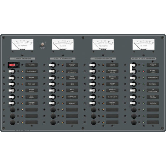 Tri-Water Marine | Blue Sea 8095 AC Main +8 Positions / DC Main +29 Positions Toggle Circuit Breaker Panel (White Switches) [8095]