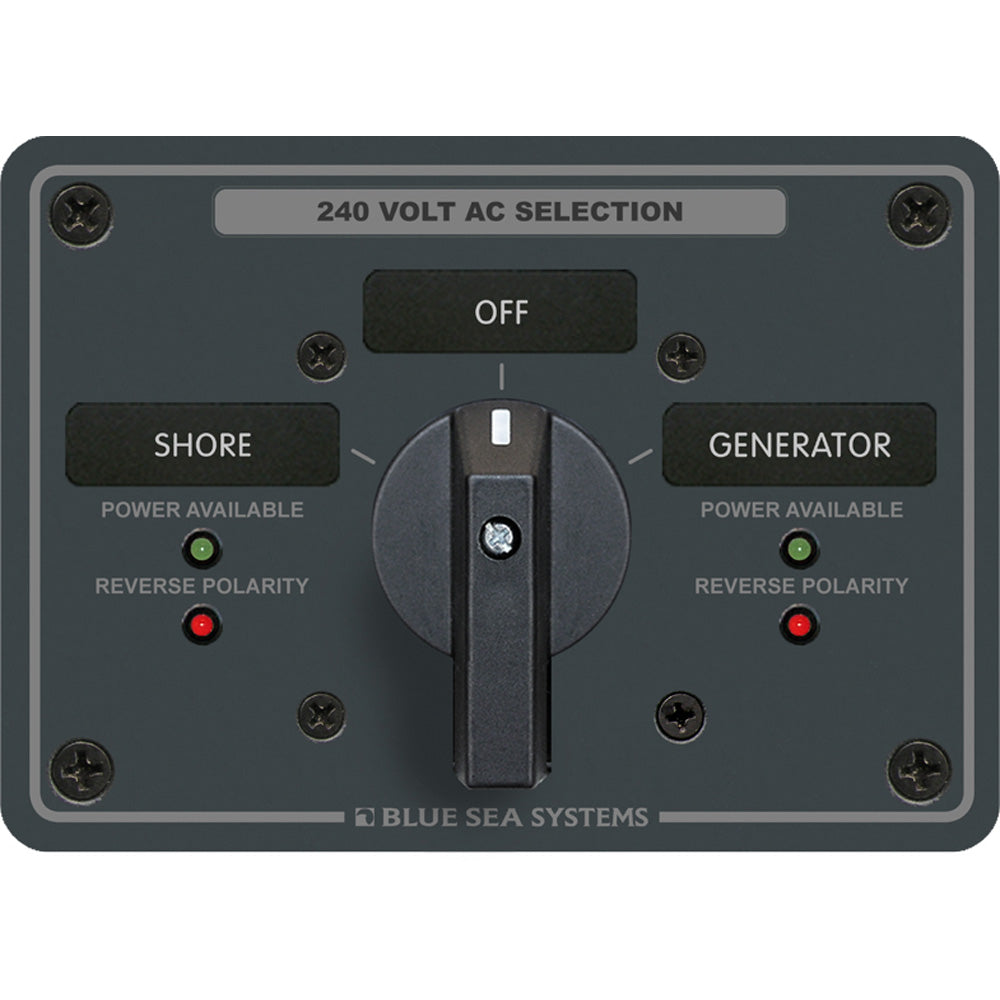 Tri-Water Marine | Blue Sea 8363 AC Rotary Switch Panel 65 Ampere 2 Positions + OFF, 3 Pole [8363]