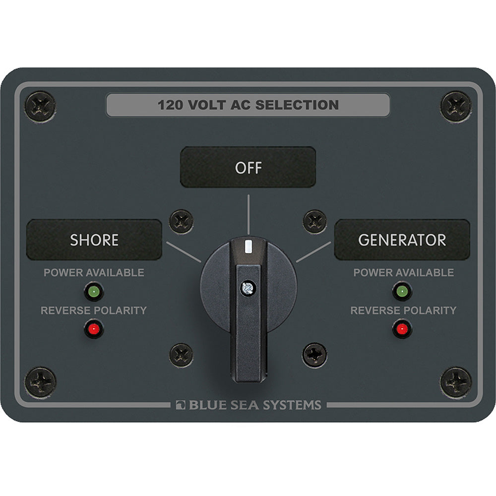 Tri-Water Marine | Blue Sea 8367 AC Rotary Switch Panel 30 Ampere 2 Positions + OFF, 2 Pole [8367]