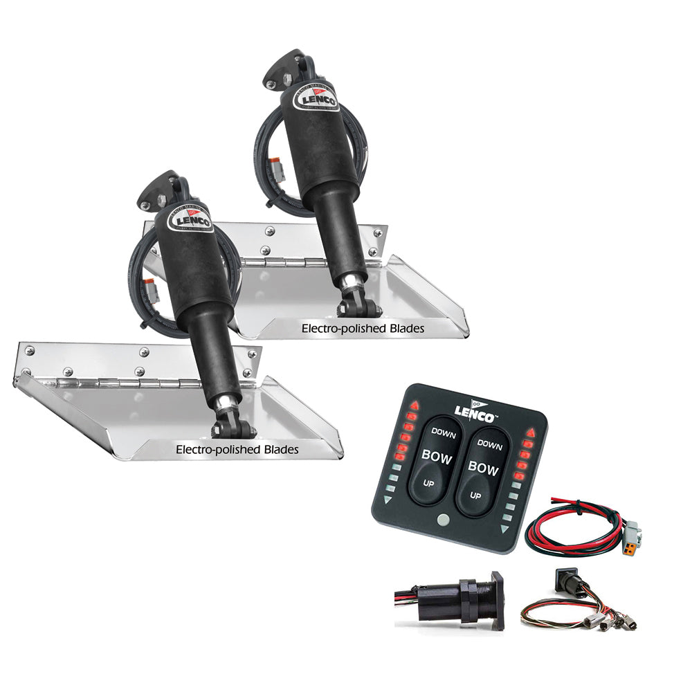 Tri-Water Marine | Lenco 12" x 9" Standard Performance Trim Tab Kit w/LED Indicator Switch Kit 12V [RT12X9I]