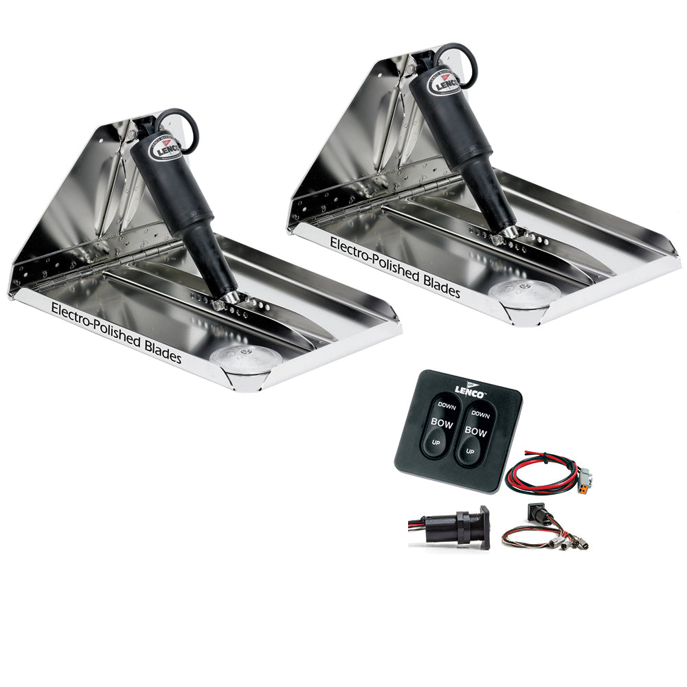 Tri-Water Marine | Lenco 16" x 12" Heavy Duty Performance Trim Tab Kit w/Standard Tactile Switch Kit 12V [RT16X12HD]