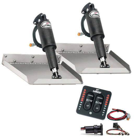 Tri-Water Marine | Lenco 9" x 9" Edgemount Trim Tab Kit w/LED Indicator Switch Kit 12V [TT9X9EI]