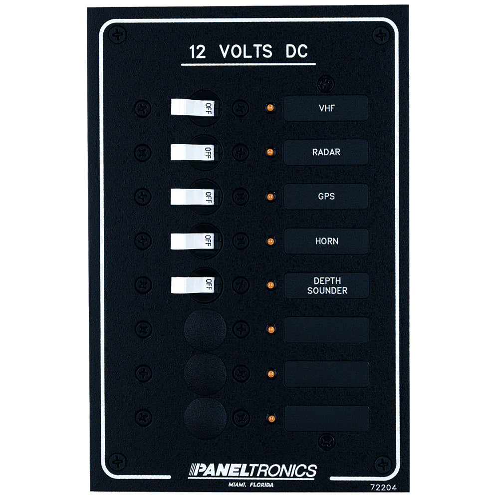 Tri-Water Marine | Paneltronics Standard DC 8 Position Breaker Panel w/LEDs [9972204B]