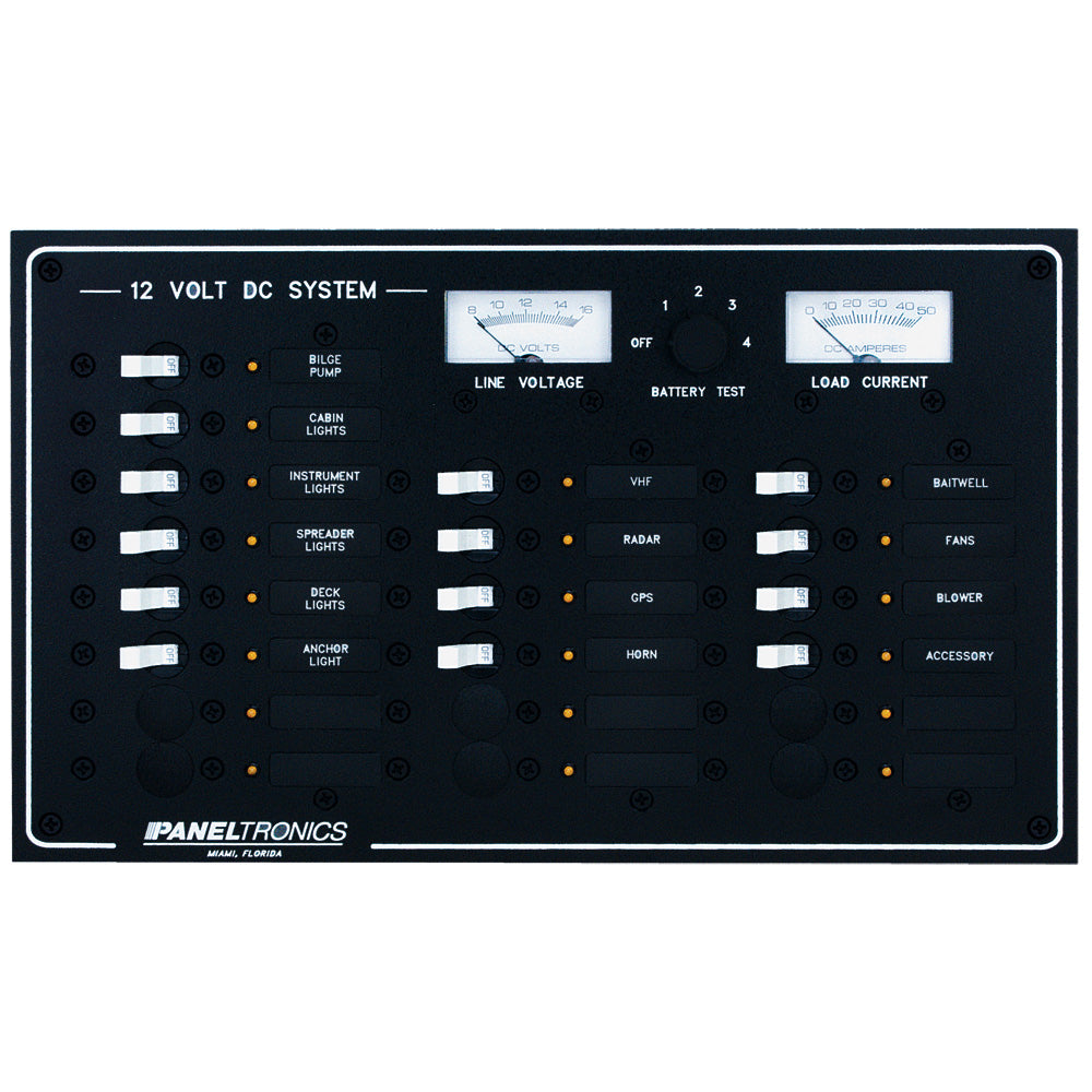 Tri-Water Marine | Paneltronics Standard DC 20 Position Breaker Panel & Meter [9973210B]