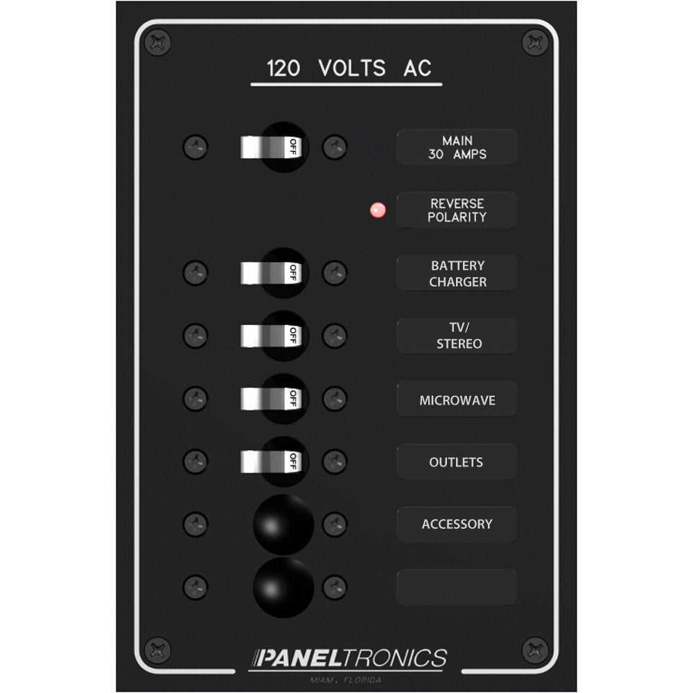 Tri-Water Marine | Paneltronics Standard AC 6 Position Breaker Panel & Main [9982305B]