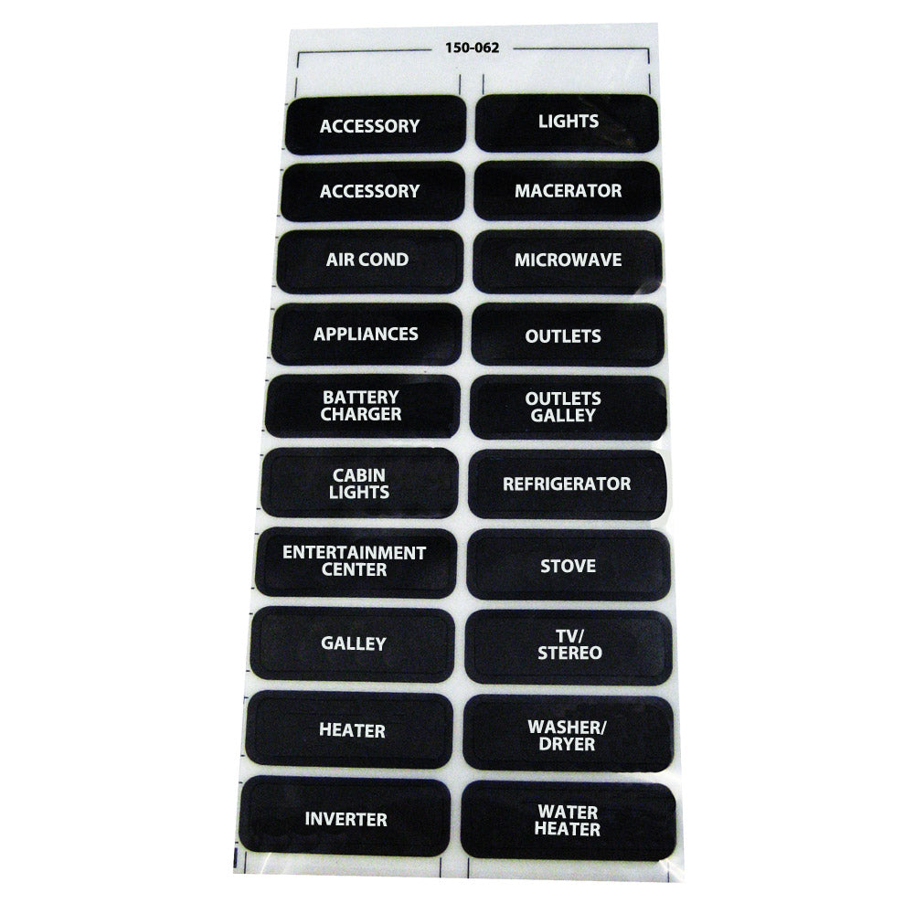 Tri-Water Marine | Paneltronics AC-20 Assorted Label Sheet [150-062]