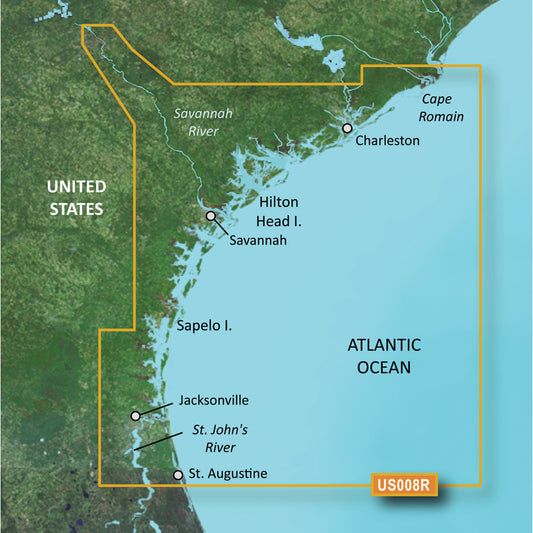 Tri-Water Marine | Garmin BlueChart g3 Vision HD - VUS008R - Charleston to Jacksonville - microSD/SD [010-C0709-00]