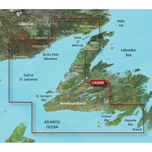 Tri-Water Marine | Garmin BlueChart g3 Vision HD - VCA008R - Newfoundland West - microSD/SD [010-C0694-00]