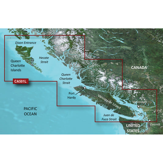 Tri-Water Marine | Garmin BlueChart g3 Vision HD - VCA501L - Vancouver Island - Dixon Entrance - microSD/SD [010-C0701-00]