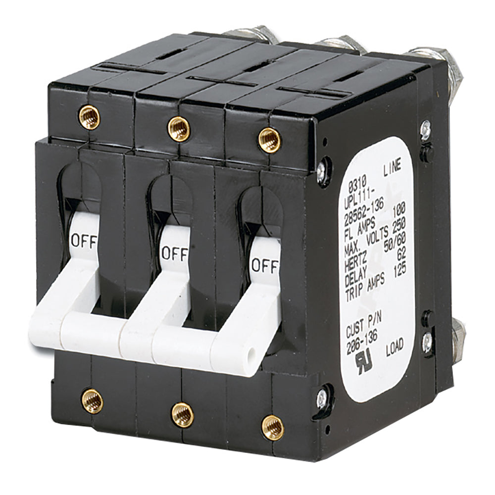 Tri-Water Marine | Paneltronics 'C' Frame Magnetic Circuit Breaker - 100 Amp - Triple Pole - White [206-136]