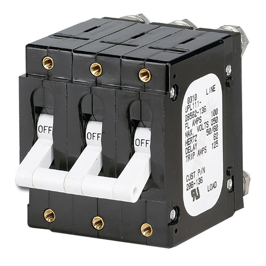 Tri-Water Marine | Paneltronics 'C' Frame Magnetic Circuit Breaker - 100 Amp - Triple Pole - White [206-136]