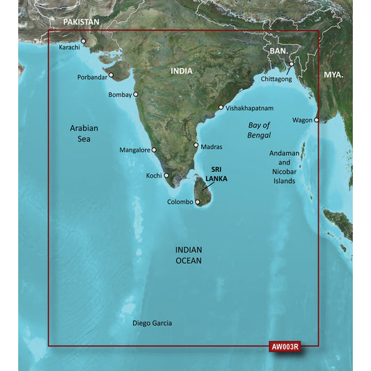 Tri-Water Marine | Garmin BlueChart g3 HD - HXAW003R - Indian Subcontinent - microSD/SD [010-C0755-20]