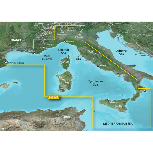 Tri-Water Marine | Garmin BlueChart g3 HD - HXEU012R - Italy West Coast - microSD/SD [010-C0770-20]