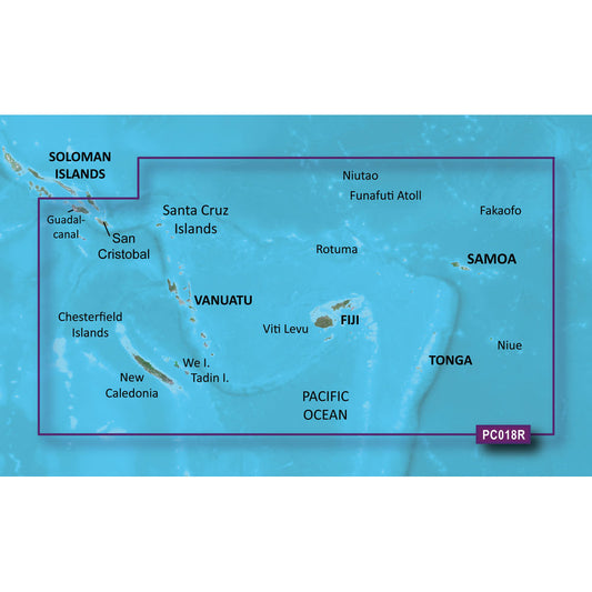 Tri-Water Marine | Garmin BlueChart g3 HD - HXPC018R - New Caledonia To Fiji - microSD/SD [010-C0865-20]