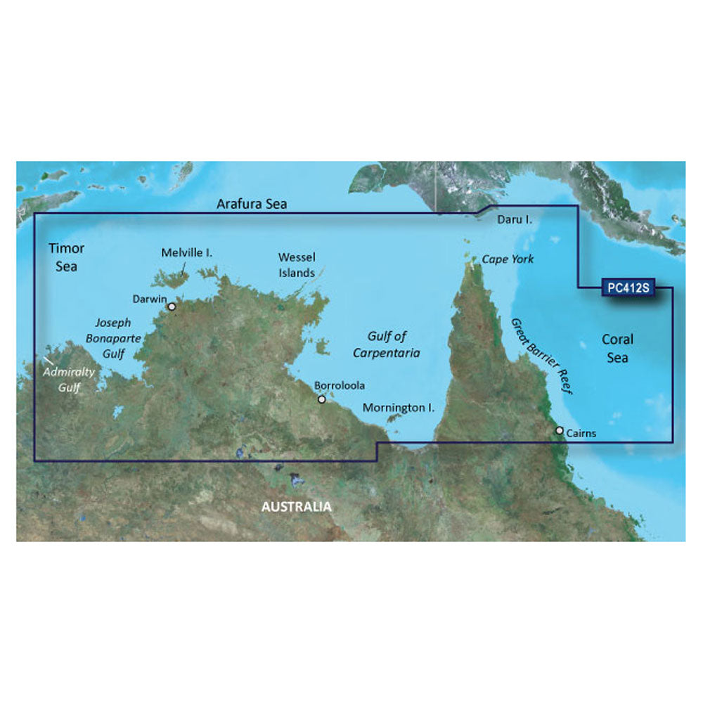 Tri-Water Marine | Garmin BlueChart g3 HD - HXPC412S - Admiralty Gulf Wa To Cairns - microSD/SD [010-C0870-20]