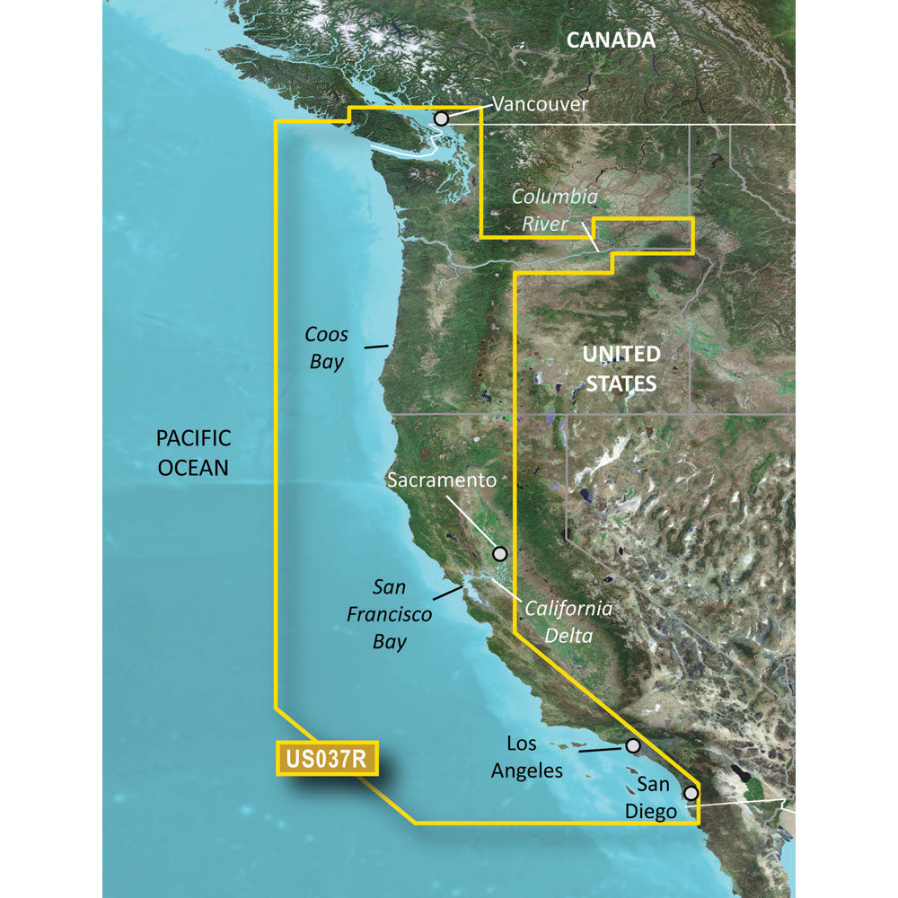 Tri-Water Marine | Garmin BlueChart g3 Vision HD - VUS037R - Vancouver - San Diego - microSD/SD [010-C1003-00]