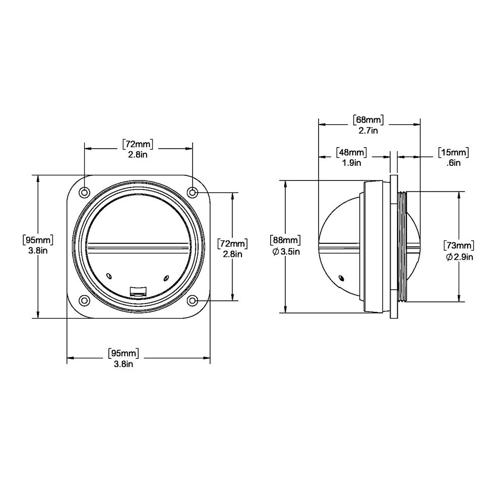 Tri-Water Marine | Ritchie V-527 Kayak Compass - Bulkhead Mount - White Dial [V-527]