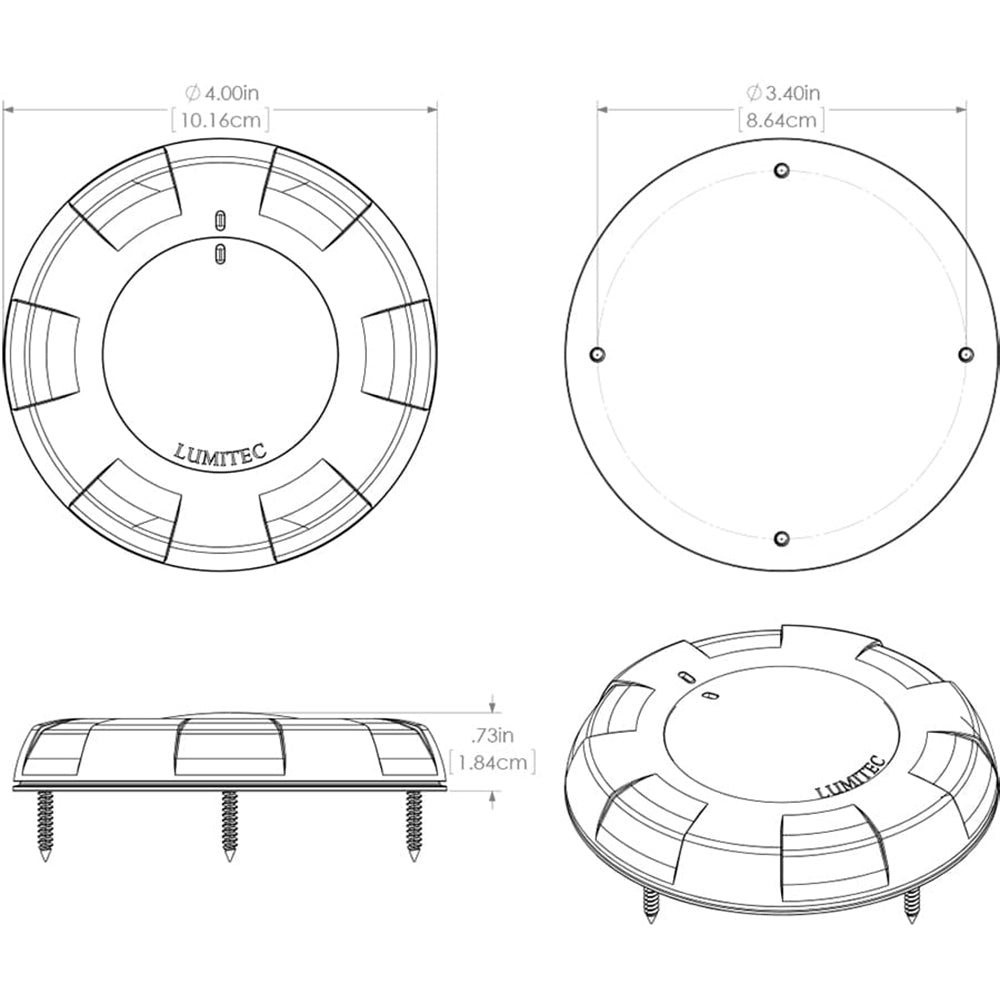 Tri-Water Marine | Lumitec Aurora LED Dome Light - White Finish - White/Blue Dimming [101075]