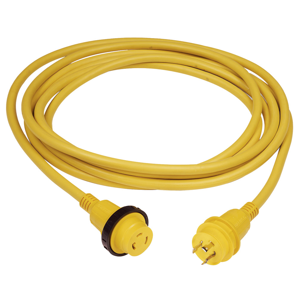 Tri-Water Marine | Marinco 30 Amp PowerCord PLUS Cordset w/Power-On LED - Yellow 50ft [199119]