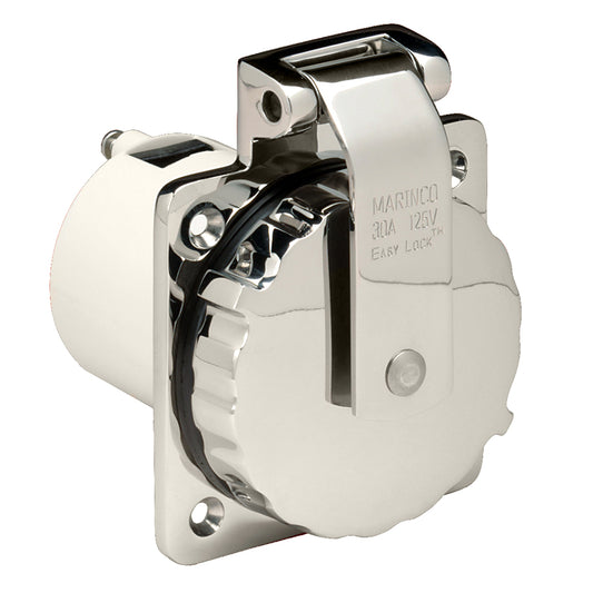 Tri-Water Marine | Marinco 303SSEL-B 30A Power Inlet - Stainless Steel - 125V [303SSEL-B]