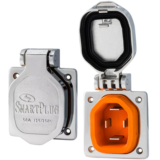 Tri-Water Marine | SmartPlug 50 AMP Male Inlet Cover - Stainless Steel [BM50S]