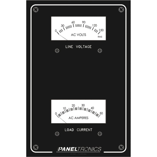 Tri-Water Marine | Paneltronics Standard Panel AC Meter - 0-150 AC Voltmeter & 0-50Amp Ammeter [9982304B]