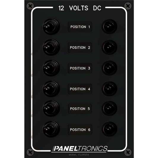 Tri-Water Marine | Paneltronics Waterproof Panel - DC 6-Position Toggle Switch & Circuit Breaker [9960016B]