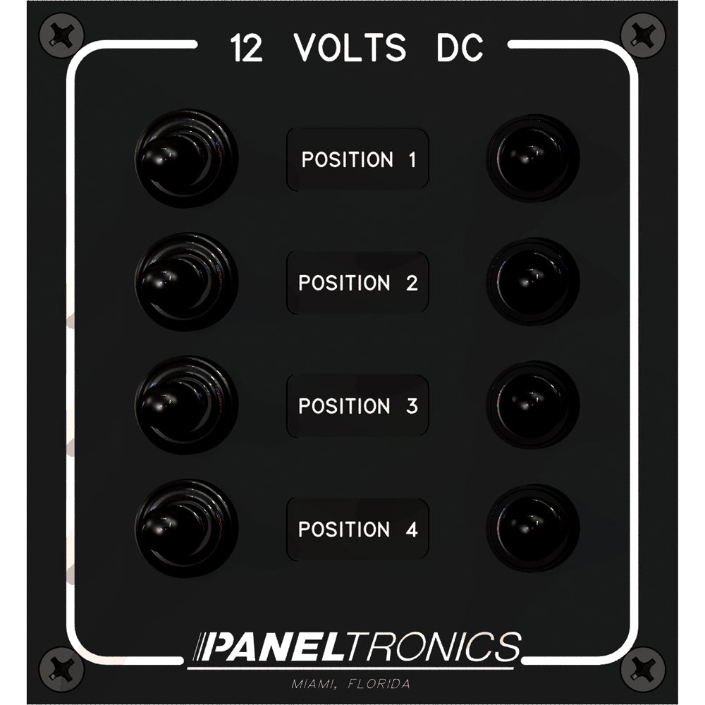 Tri-Water Marine | Paneltronics Waterproof Panel - DC 4-Position Toggle Switch & Circuit Breaker [9960017B]