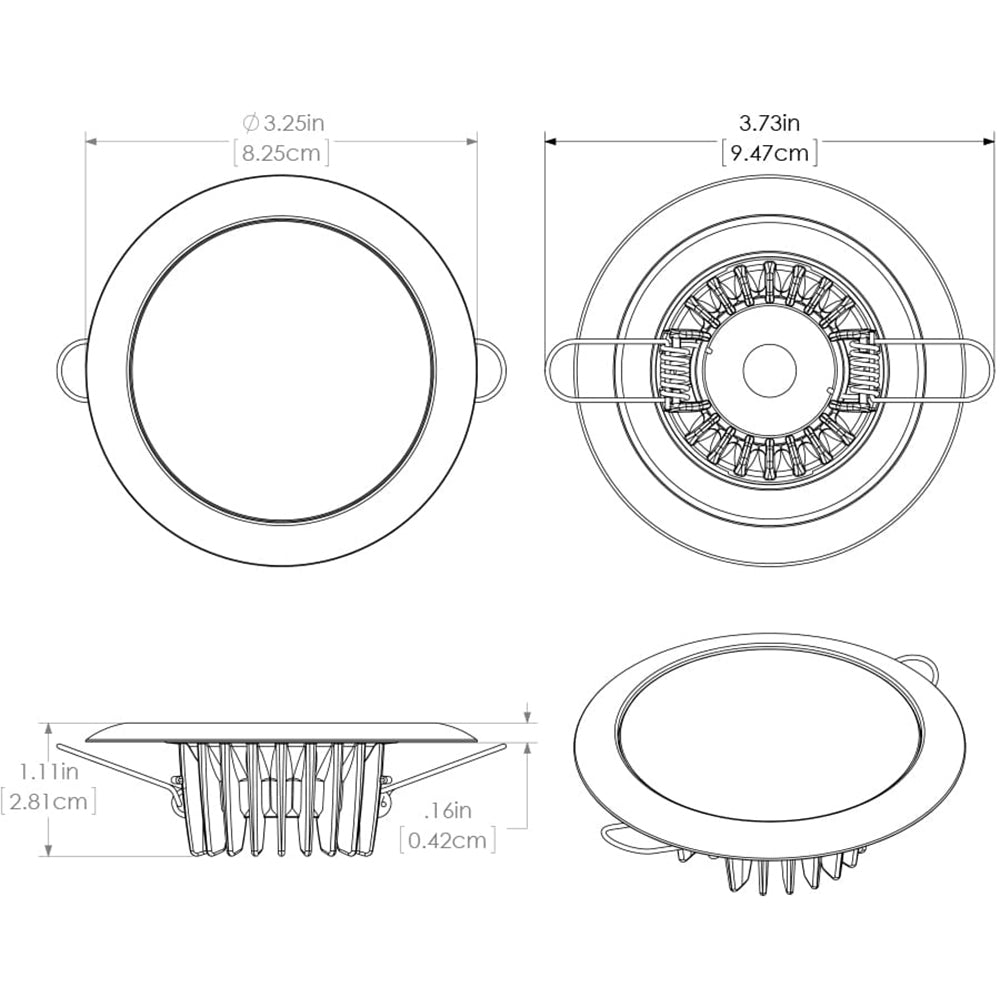 Tri-Water Marine | Lumitec Mirage - Flush Mount Down Light - Glass Finish/No Bezel - Warm White Dimming [113199]