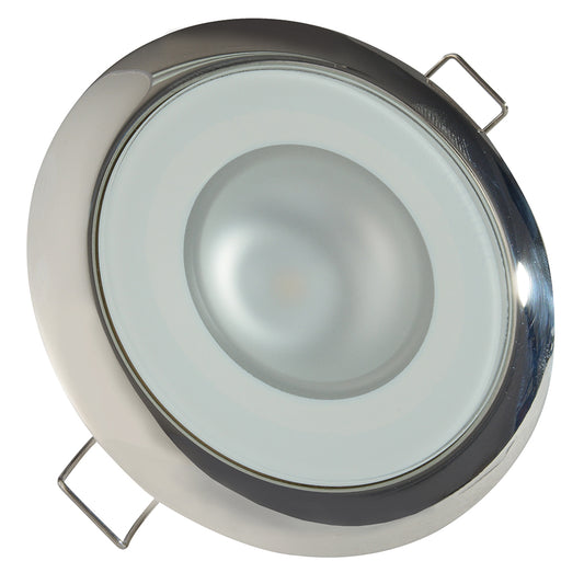 Tri-Water Marine | Lumitec Mirage - Flush Mount Down Light - Glass Finish/Polished SS Bezel - 2-Color White/Blue Dimming [113111]