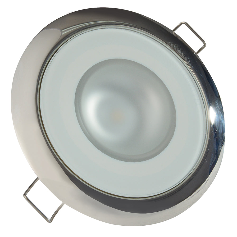 Tri-Water Marine | Lumitec Mirage - Flush Mount Down Light - Glass Finish/Polished SS Bezel - 3-Color Red/Blue Non-Dimming w/White Dimming [113118]