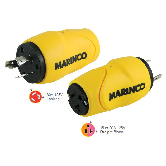 Tri-Water Marine | Marinco Straight Adapter, 30A Male - 15A Female [S30-15]