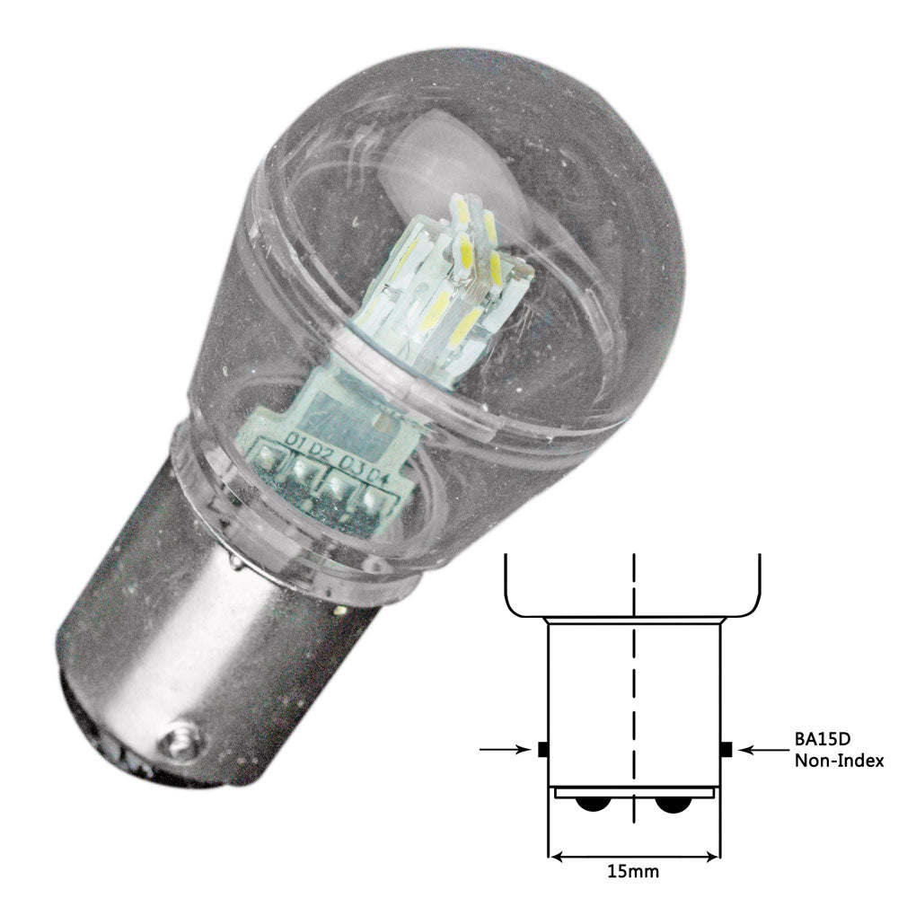 Tri-Water Marine | Lunasea Bayonet LED Bulb BA15D - 10-30VDC/1W/105 Lumens - Cool White [LLB-26FC-21-00]