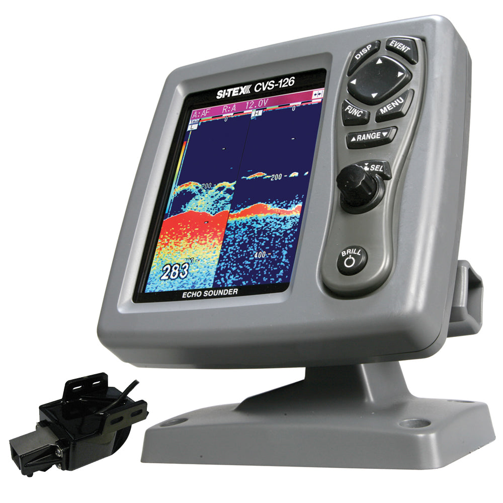 Tri-Water Marine | SI-TEX CVS-126 Dual Frequency Color Echo Sounder w/Transom Mount Triducer 250/50/200ST-CX [CVS-126TM]